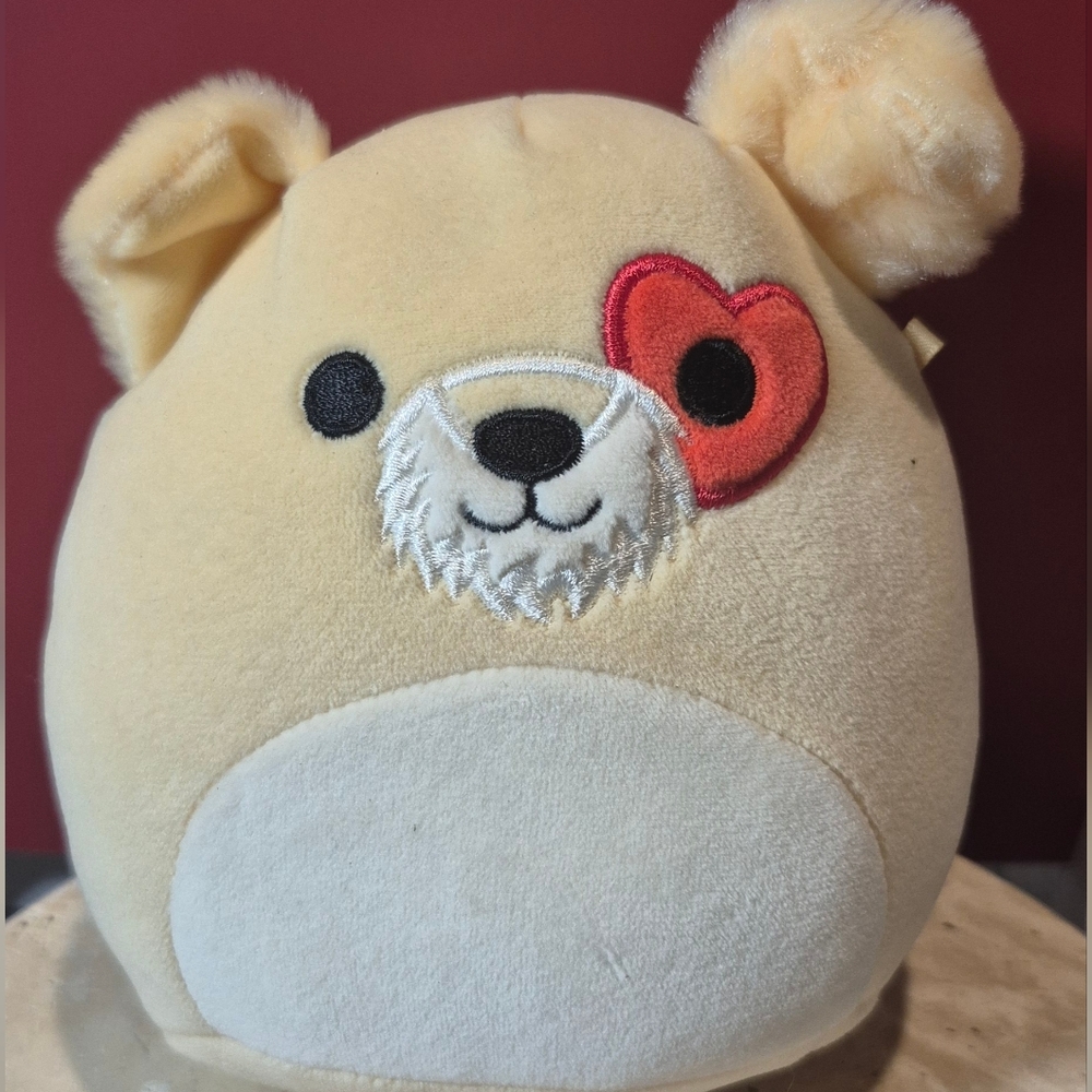 Squishmallows Cute Plush Bear with Heart Patch